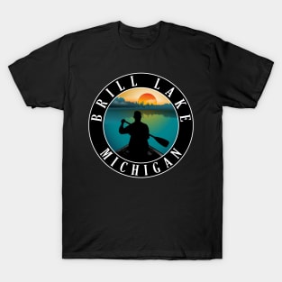 Brill Lake Canoeing Michigan Sunset T-Shirt